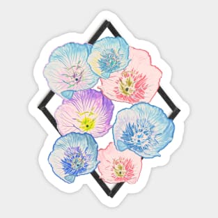 Evening Primroses (Blue) Sticker